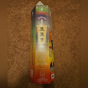 Manna 12 Pack Color Changing Reusable  Tumblers with Straws Set